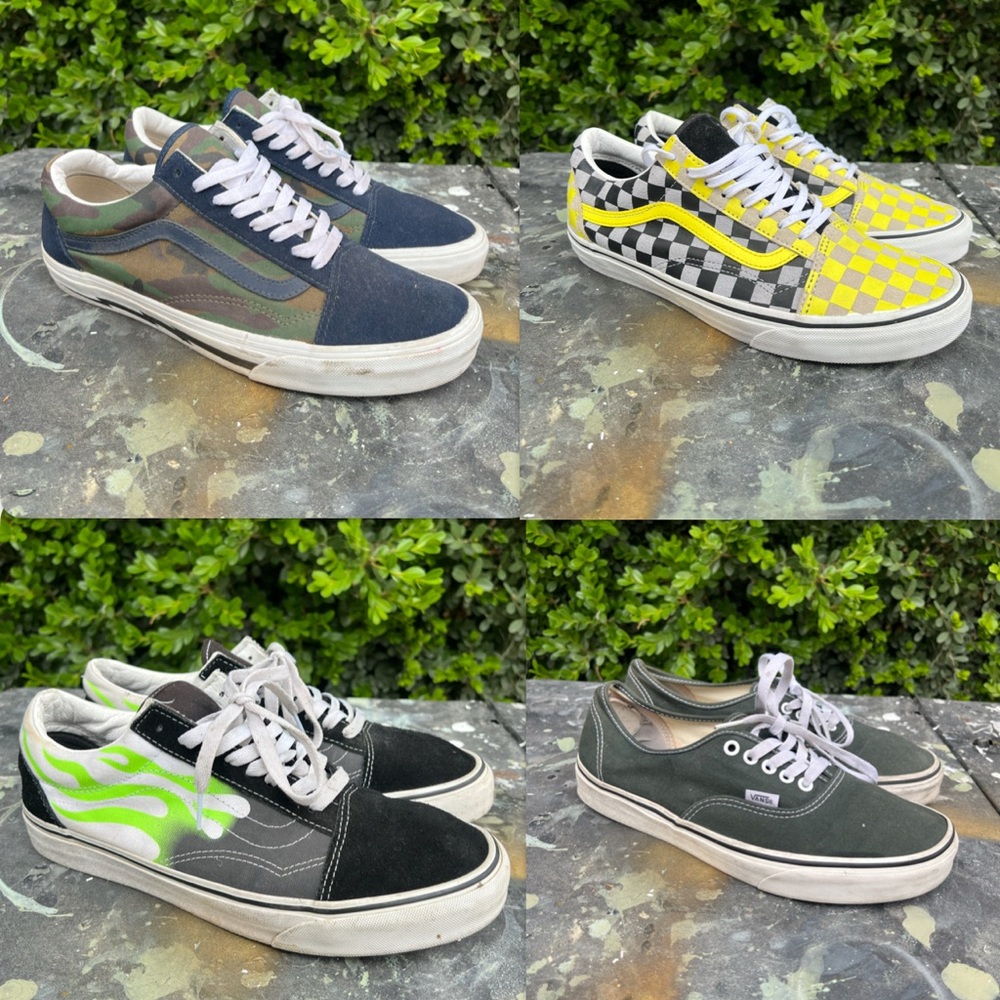 Vans Shoes - Lot of 4 - Camouflage, Checkered, Flame, Classic